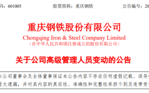 重庆钢铁：关于公司高级管理人员变动的公告